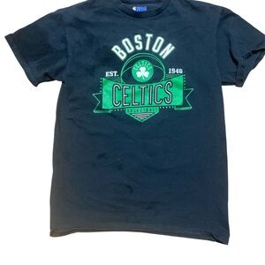 NBA Boston Celtics Navy and Green Short Sleeve Tee